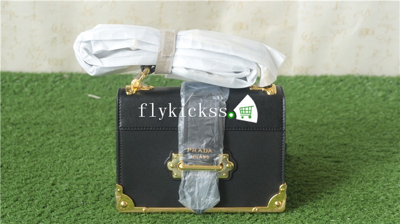 Prada Cahier Leather Shoulder Bag